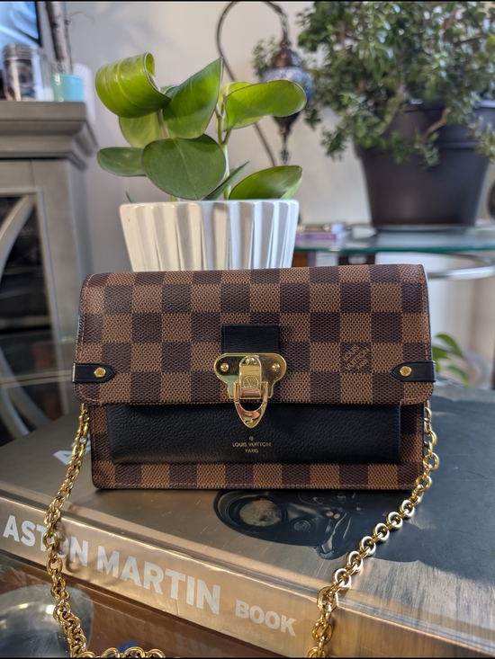 Louis Vuitton Handbags - Louis Vuitton Brown Damier Ebène and Black Envelope Crossbody with Gold Hardware